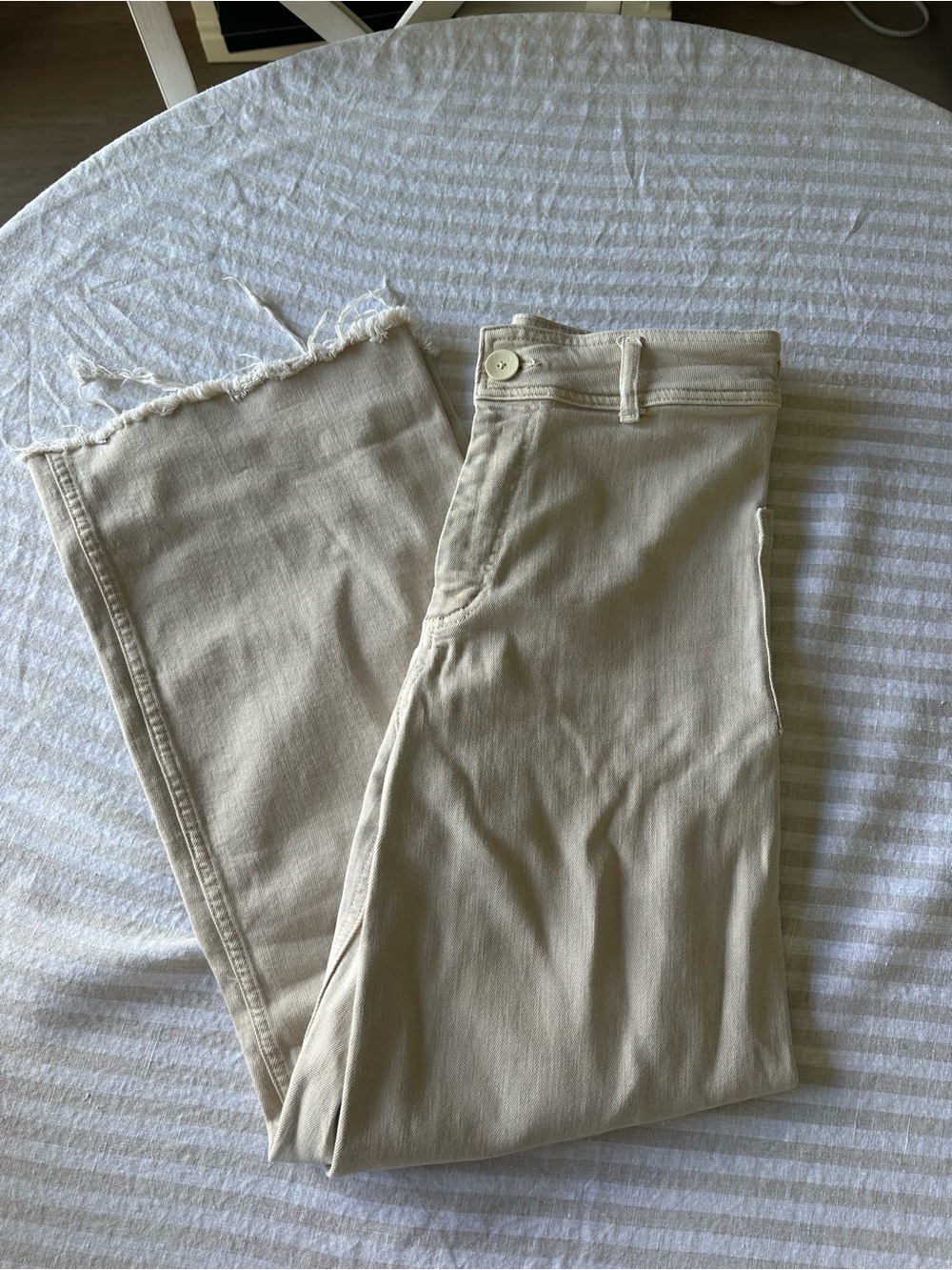 Zara High Rise Marine Straight Light Tan Jeans